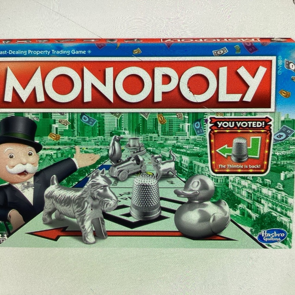Monopoly Board Game with Silver Tokens
